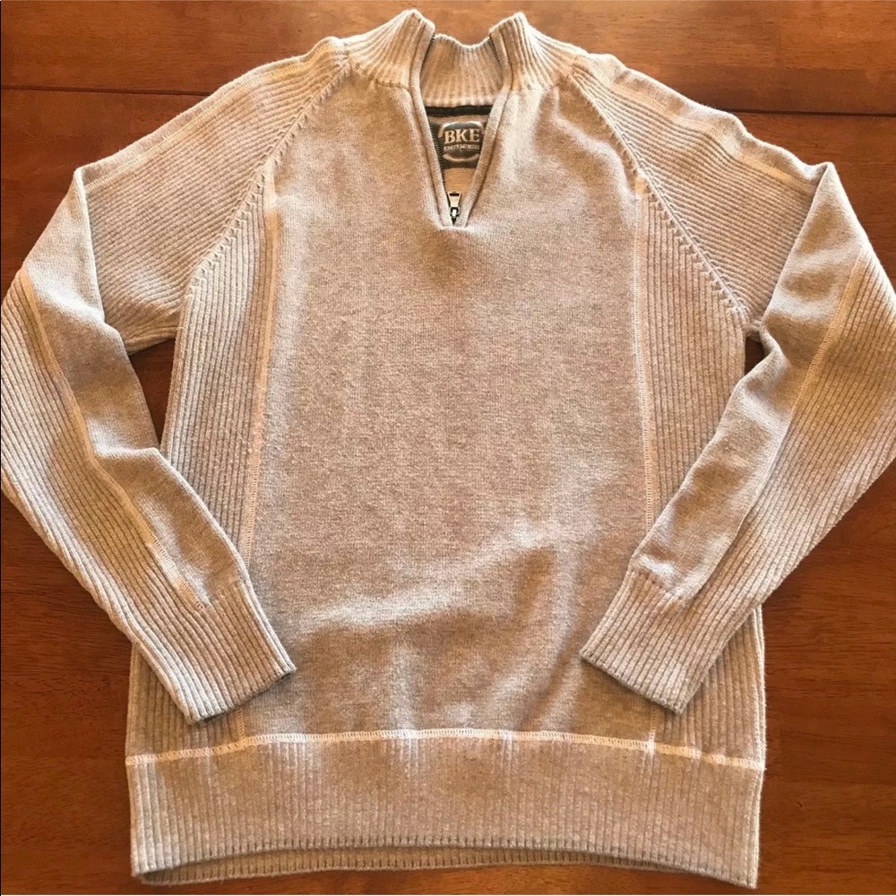 BKE Buckle Athletic Fit Gray Pullover Sweater Sz L